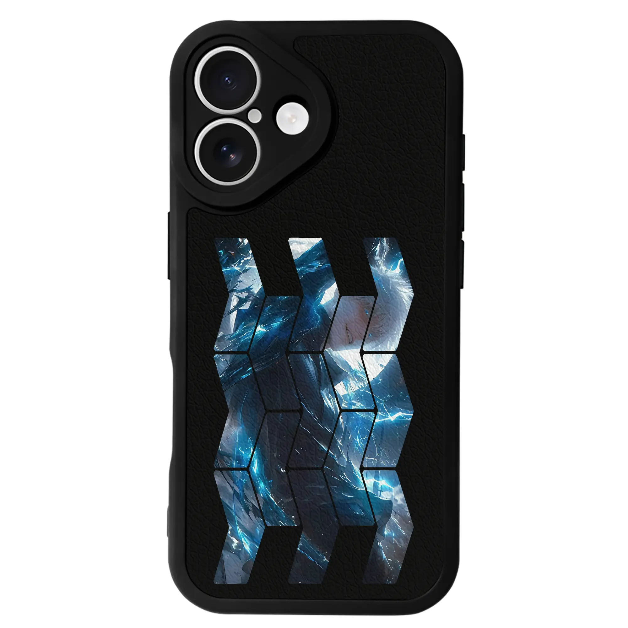 呪術廻戦 グッズ,五条 悟 - IPhone 16シリーズ対応 ・ シリコンスマホケース ・ レザー調 ・ 高精度フィット ・ 耐衝撃 ・ ワイヤレス充電対応 ・ 精密カット